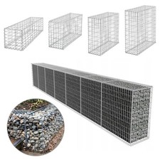 Galvanized Gabion Basket Outdoor Garden Wire Cage Stone Wall Border Planter