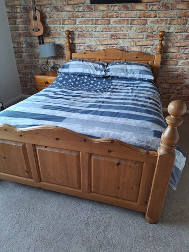 Pine double bed - double,