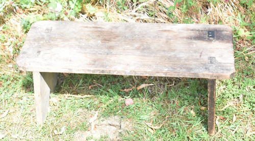 Antique oak wooden stool - antique,