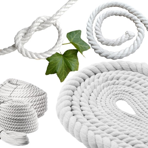 White cotton rope sash cord - cotton,