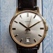 Vintage 9k Solid Gold Garrard Automatic Men's Watch 9ct