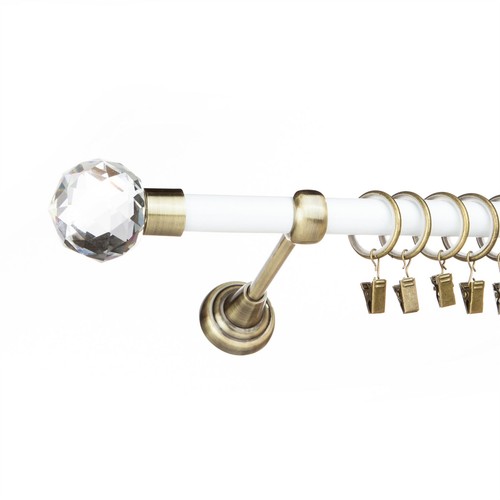 Metal single curtain pole set - single,