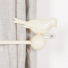 French Cream Metal Curtain Holder, Tie Backs, Hold Back, Hook with Birds (PAIR)