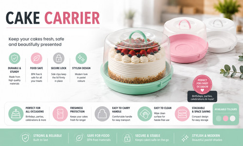 Cake carrier box with handle - cake,