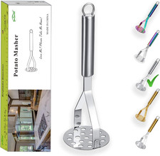 Stainless Steel Potato Masher,  Heavy Duty Metal Potato Ricer, Food M