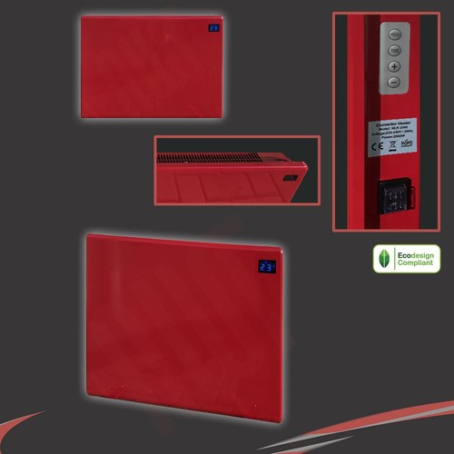 Red electric panel heater - red,