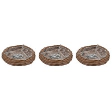 3 pcs Hand-woven Hanging Basket Woven Basket Balcony Hanging flower basket