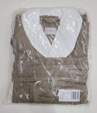 Frette Tarry Bathrobe Extra Large Taupe/White 100% Cotton