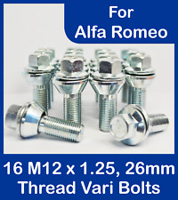 16 Alloy Wheel Vari Bolts M12 x 1.25 Wobbly Wobble Bolt Variable PCD Alfa Romeo