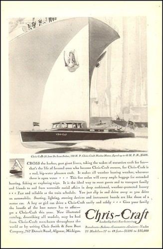 1930 vintage boat chris - vintage, ad