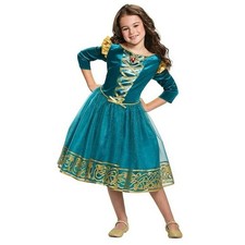 Brave Merida Dress Girl Costume & Tiara Disney - Size 7-8 - Free Shipping - New