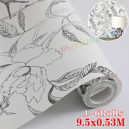 Vintage floral wallpaper - 6x,