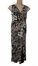 Wallis Womens Maxi Dress size 16 Sleeveless Black Brown Cream Bnwt
