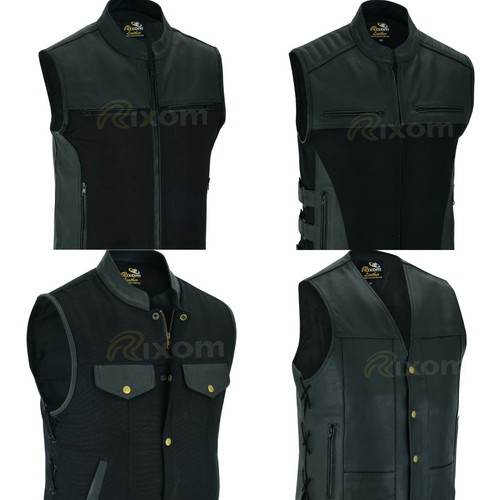 Bikers leather waistcoat club - leather,