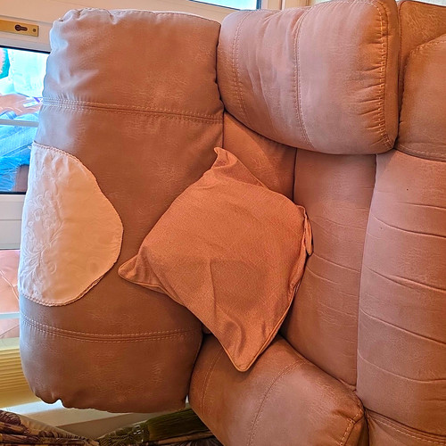 Beige velvet upholstered sofa - velvet,