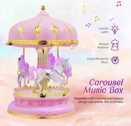 Carousel music box - carousel, box,