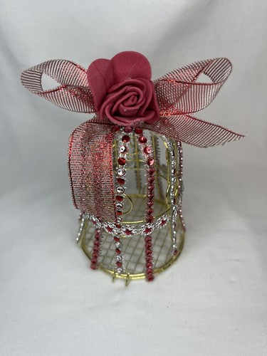 Hand decorated metal bird - decorated,