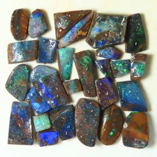 121c AUSSIE QUEENSLAND 28x BOULDER OPAL PREFORM ROUGH RUB PARCEL OCA18670