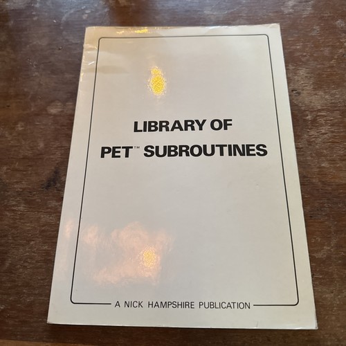 Library pet subroutines - subroutines,