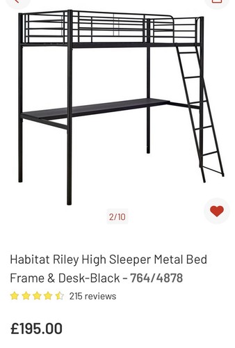 High sleeper metal bed - sleeper,