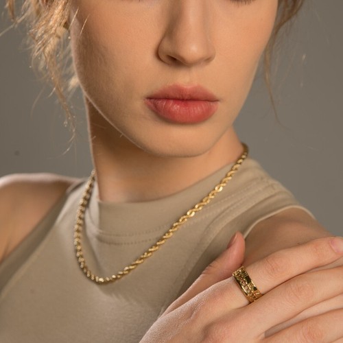 18ct gold plated twisted - twisted, chain