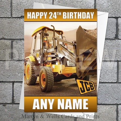 Jcb birthday card - birthday, card.