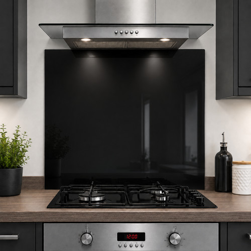 6mm black glass splashback - 6mm,