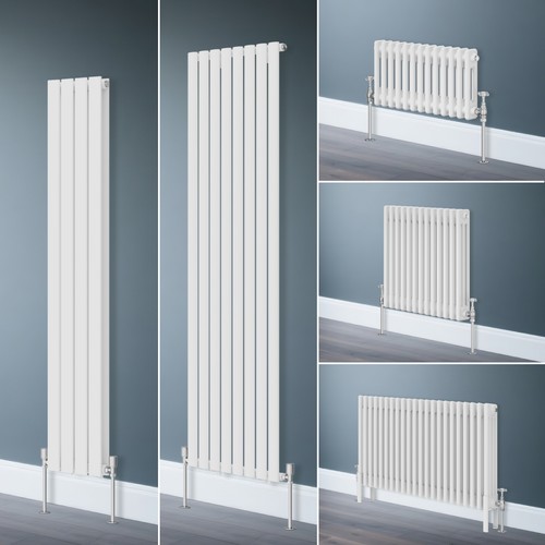 White designer radiator flat - white,