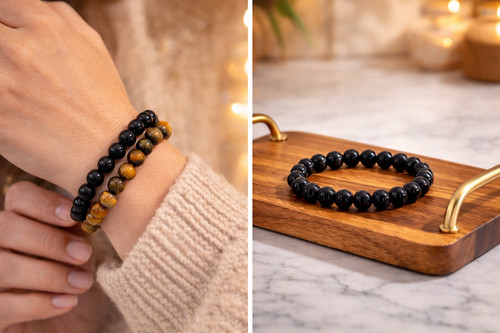 Genuine black tourmaline - black,