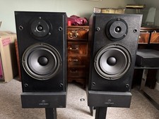 Linn Index Black Standmount Stereo Speakers with KuStone stands & Grilles