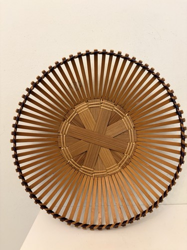Vintage round bamboo wood - bamboo,