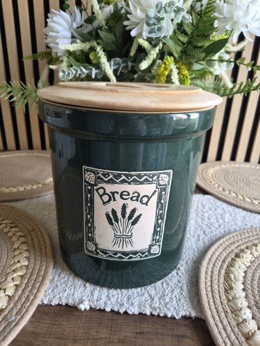Vintage green bread bin - bread,