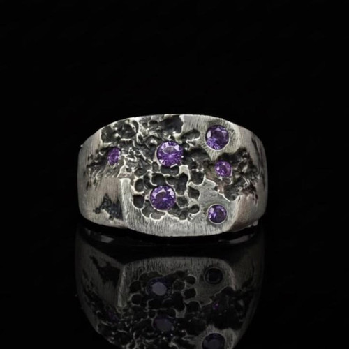 Amethyst vintage signet - vintage,