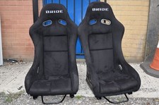 2x Large size Bride MR Suede Black. Fibre glass back. Bucket seats racing