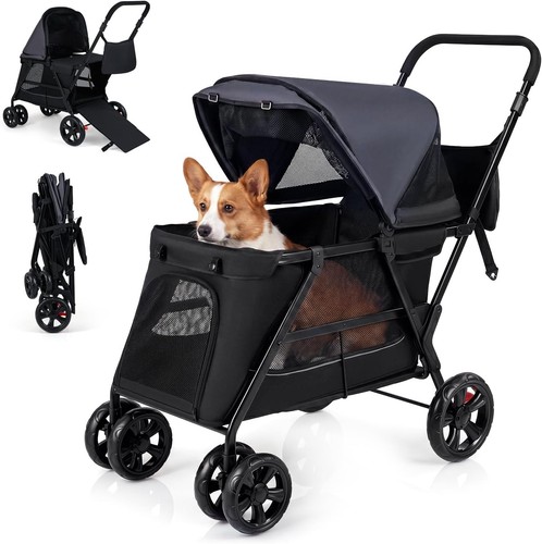Pet stroller foldable dog - stroller,