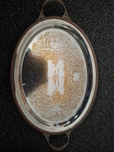 Vintage silver plated oval - vintage,