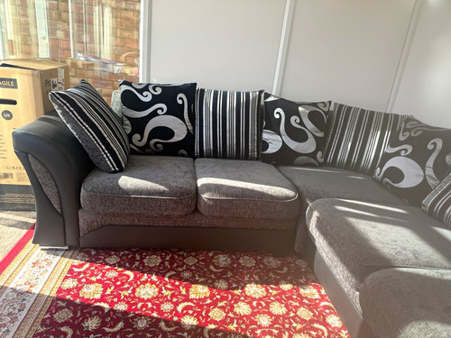 Grey fabric corner - fabric, sofa