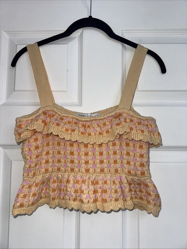 Zara lemon knitted - frill, crop