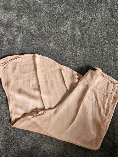 Zara womens beige satin wide - l,