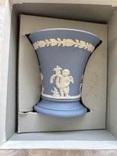 Wedgwood Jasper Posy Pot Pale Blue Boxed