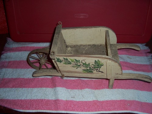 Antique wooden wheelbarrow - antique,