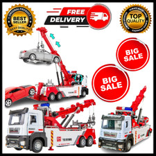 1:32 Tow Truck Metal Alloy Vehicle Recovery Model Toy Car Lorry Fire Engine