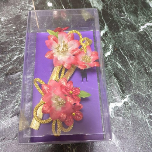 Pink flower hair ornament mini - ornament,