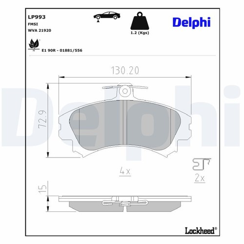 Lp993 brake pad set - pad, disc