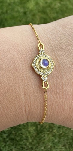 Indian blue moonstone - moonstone, chain