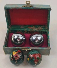 Vintage Chinese Baoding Chime Balls Boxed Meditation Stress Relief