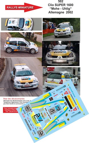 Decals ref 0502 renault - 1/43,