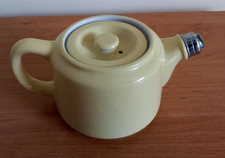 1950s Half pint teapot Dunn Bennett & Co. Burslem yellow vitreous enamel