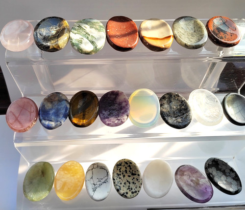 Crystal worry stones - stones,, thumb