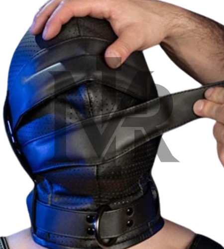Leather hood mask full - leather,